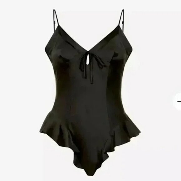 NWT SKIMS Stretch Silk Teddy Size Large Black - Picture 4 of 9